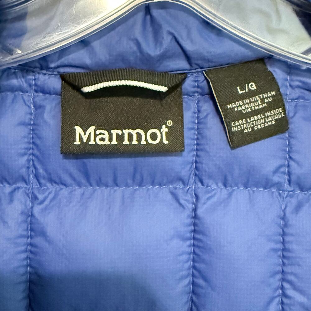Marmot Featherless Jacket Packable Blue Mens Large Regular Fit Zip Pockets - Picture 7 of 13